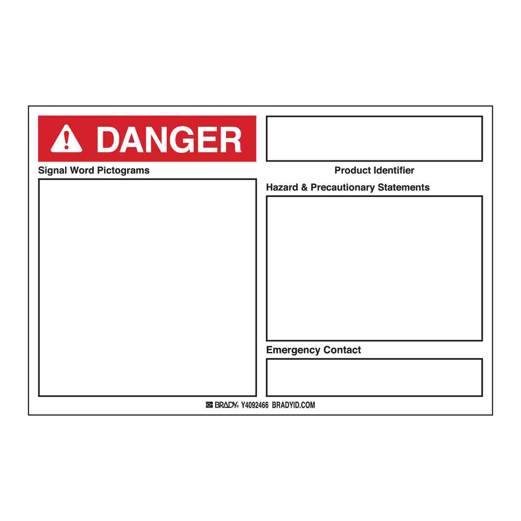 Brady Blank Write-On GHS Labels