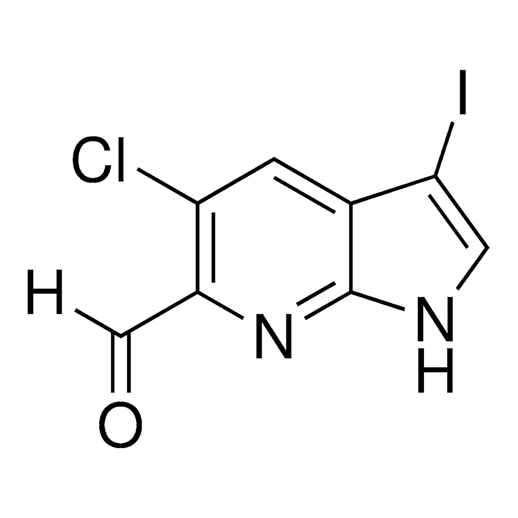 Merck 5-Chloro-3-iodo-1H-pyrrolo[2,3-b]pyridine-6-carbaldehyde
