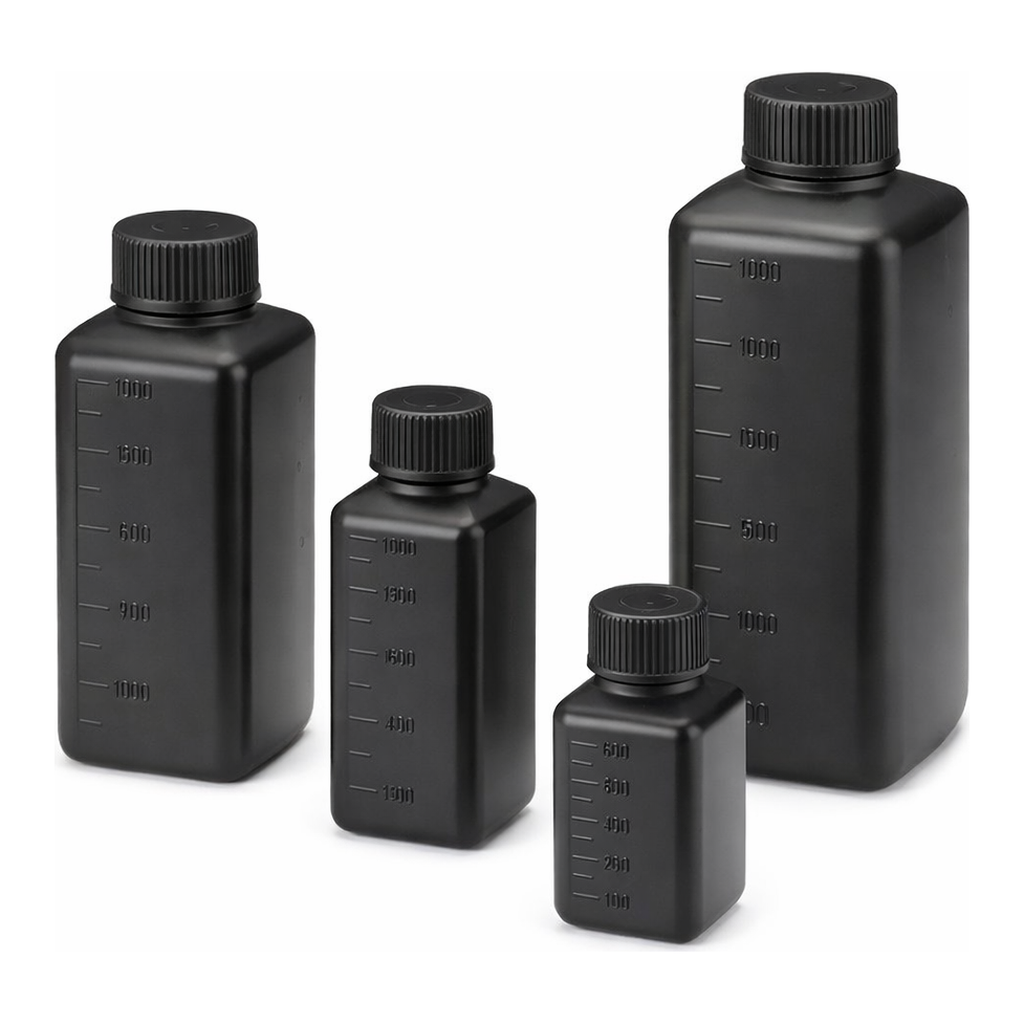 AS ONE J Bottle Square Type Narrow-Mouth(Shading, Sterile), J 각형 세구병(차광, 멸균처리)