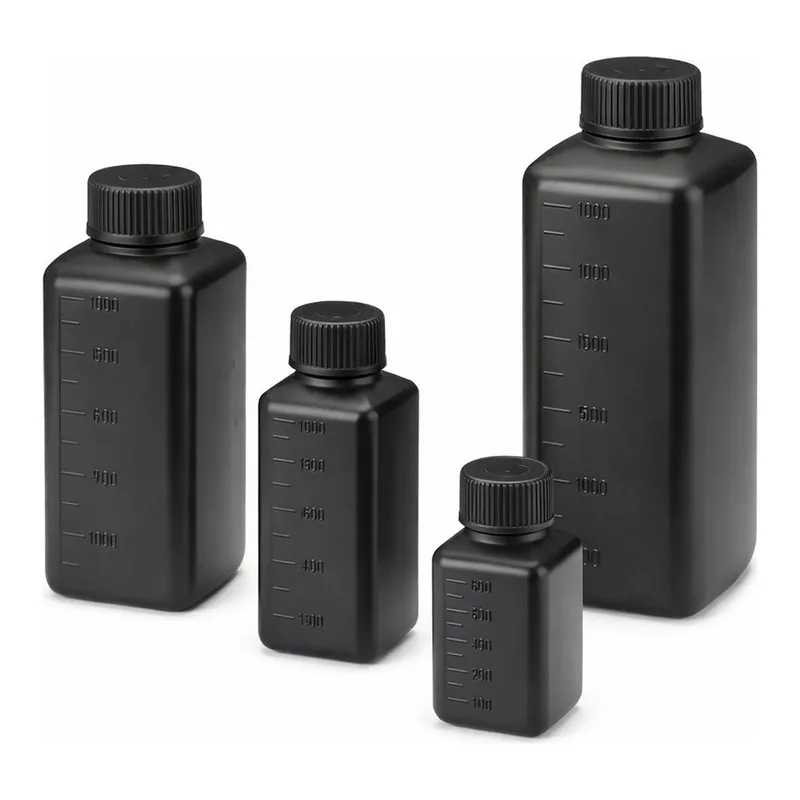 AS ONE J Bottle Square Type Narrow-Mouth(Shading, Sterile), J 각형 세구병(차광, 멸균처리)