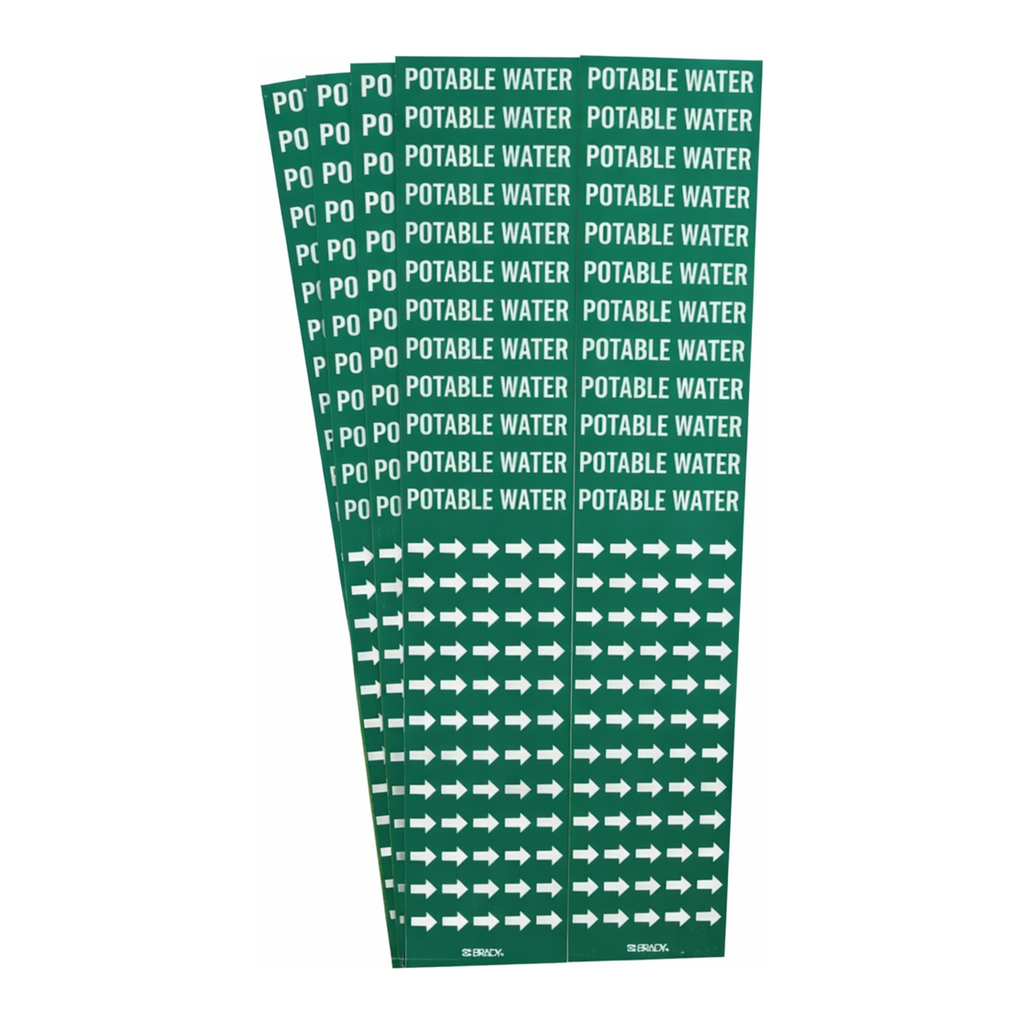 Brady POTABLE WATER Polyester Pipe Markers