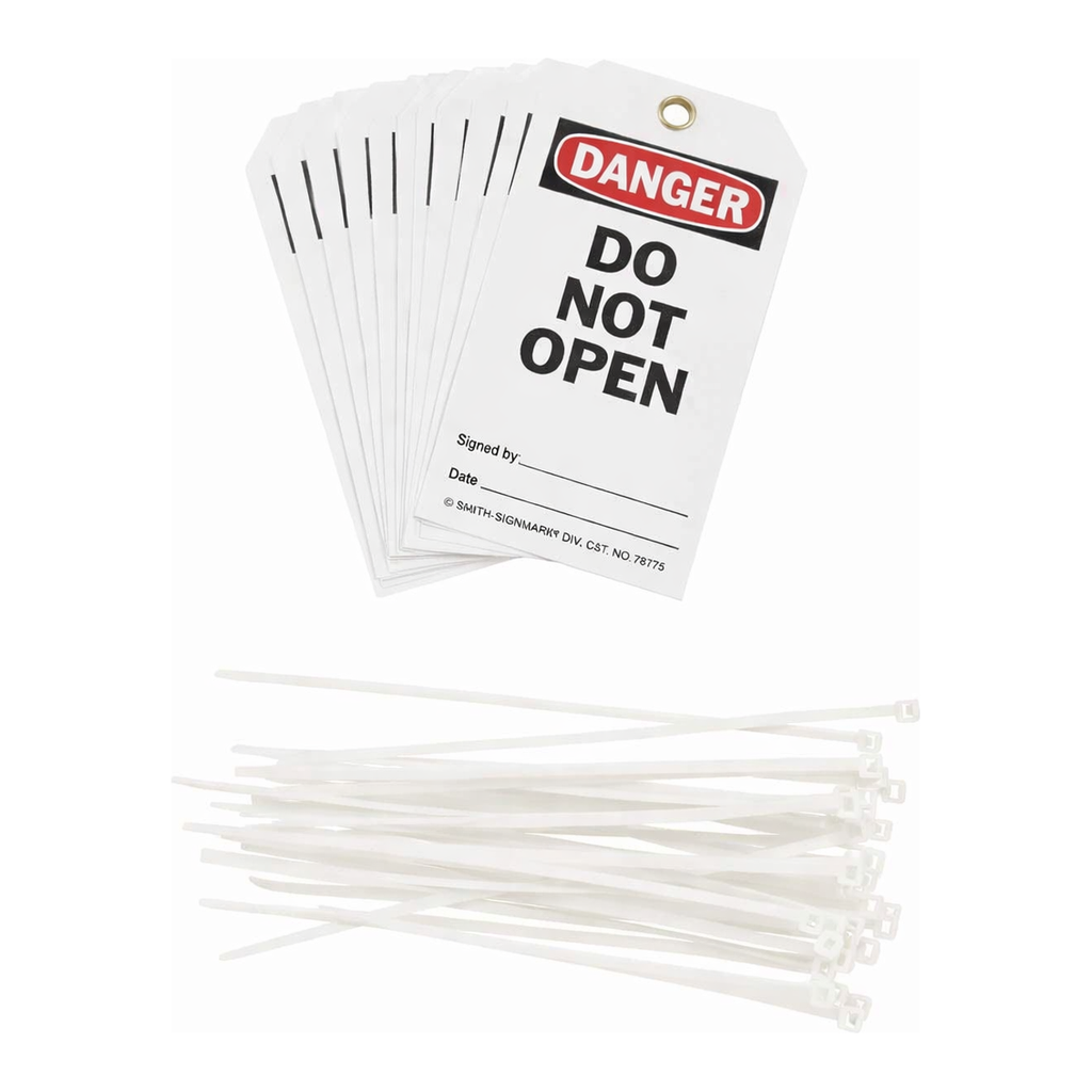 Brady Tags: DANGER: DO NOT OPEN SIGNED BY: DATE: