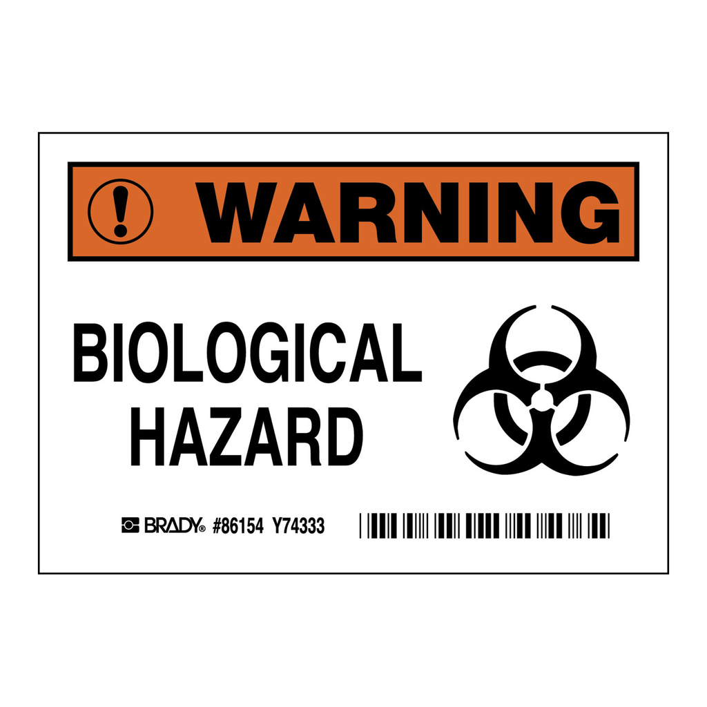 Brady WARNING Biological Hazard Labels
