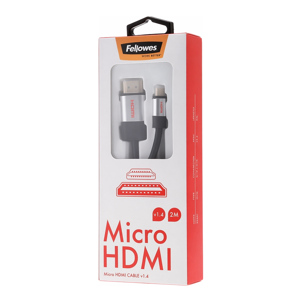 OFFICENEX Micro-HDMI 케이블 v1.4(2M/펠로우즈)