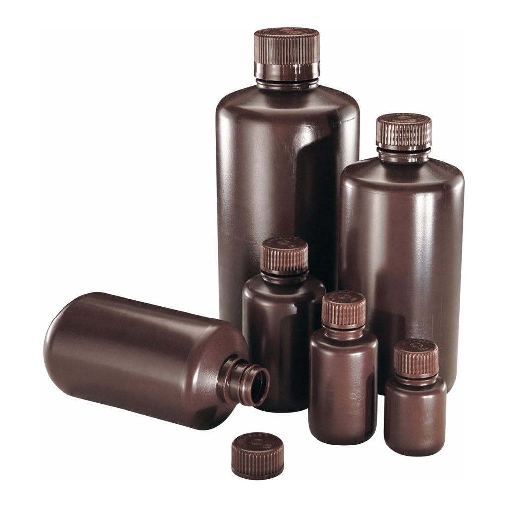 Nalgene Narrow-Mouth Amber HDPE Lab Quality Bottle