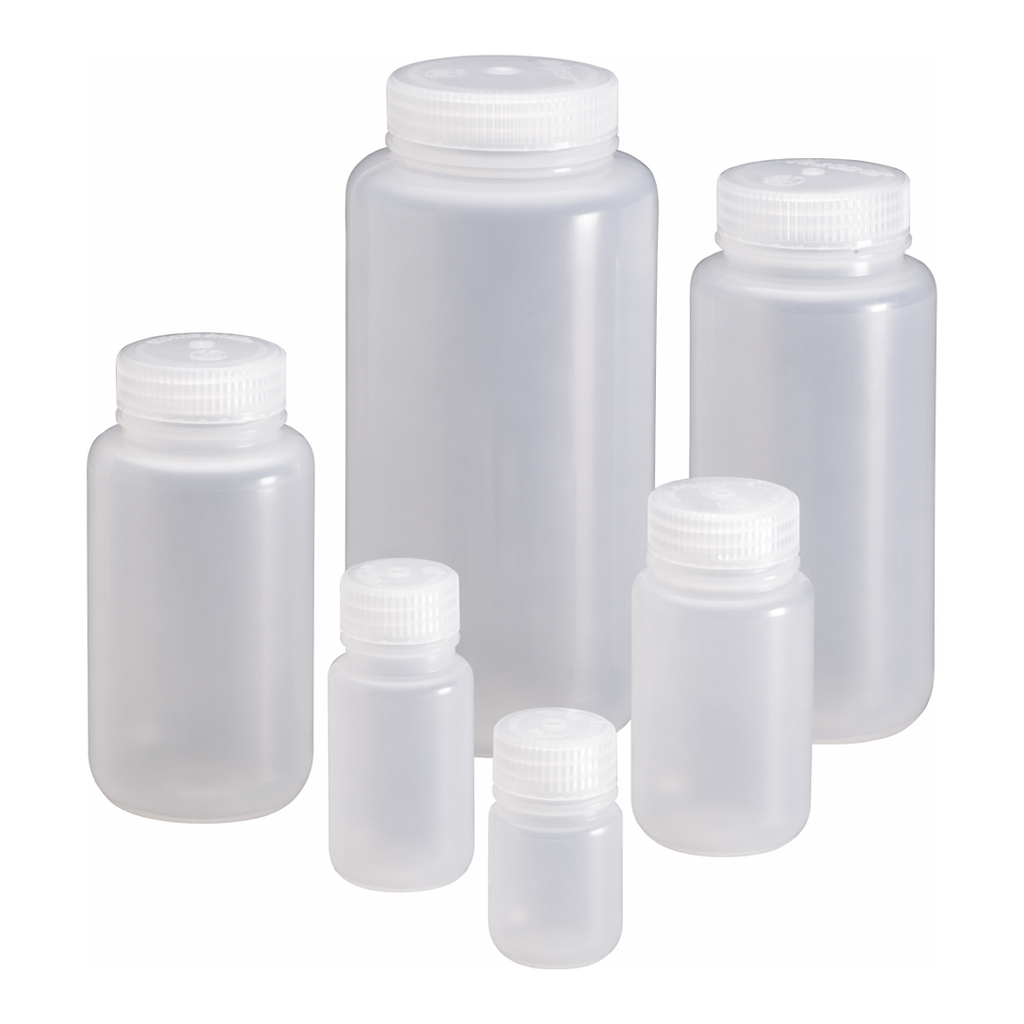 Nalgene Wide-Mouth PPCO Bottle with Closure: 대량 패키지, 고압살균 가능