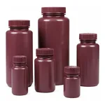 Nalgene Wide-Mouth Opaque Amber HDPE Packaging Bottles with Closure: Bulk Pack