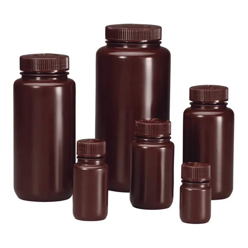Nalgene Wide-Mouth Opaque Amber HDPE Bottles with Closure: Bulk Pack