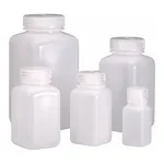 Nalgene Square Wide-Mouth HDPE Bottles with Closure