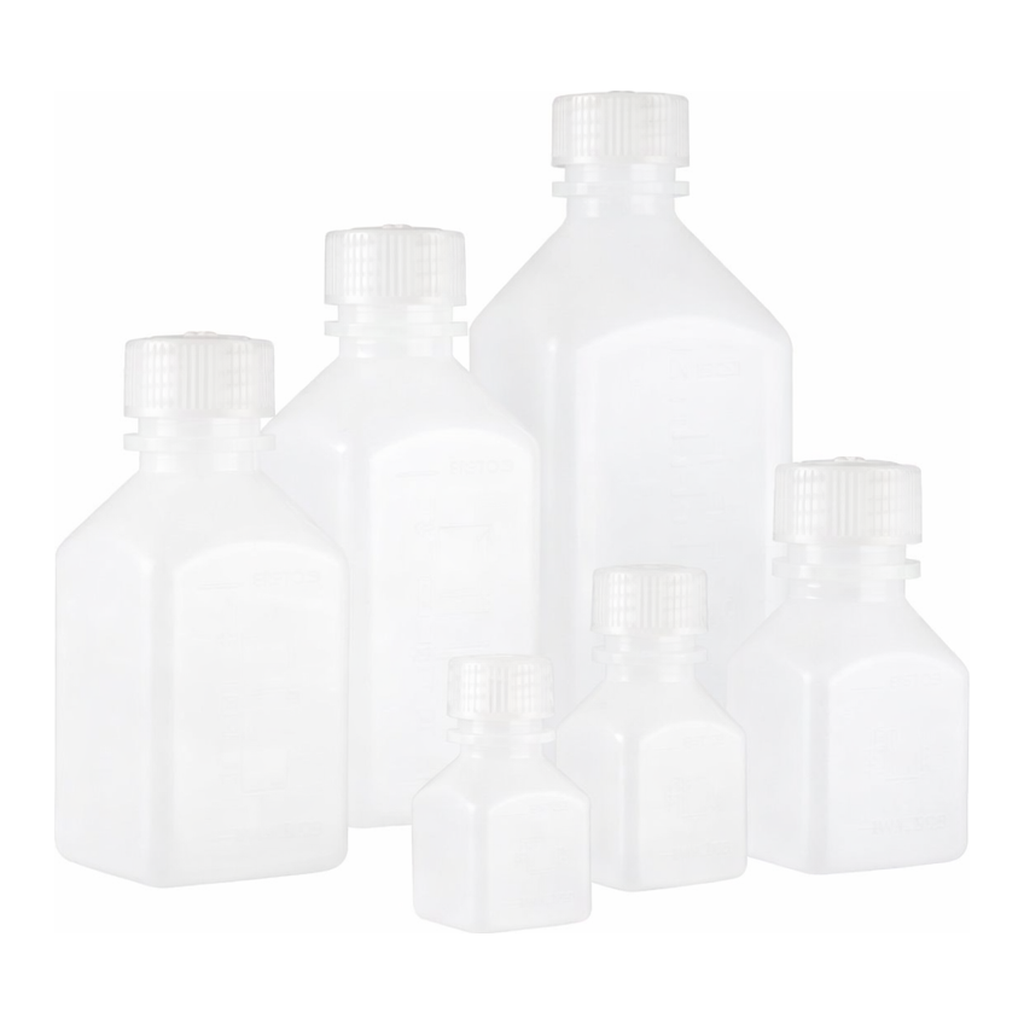 Nalgene Square Narrow-Mouth HDPE Bottles with Closure