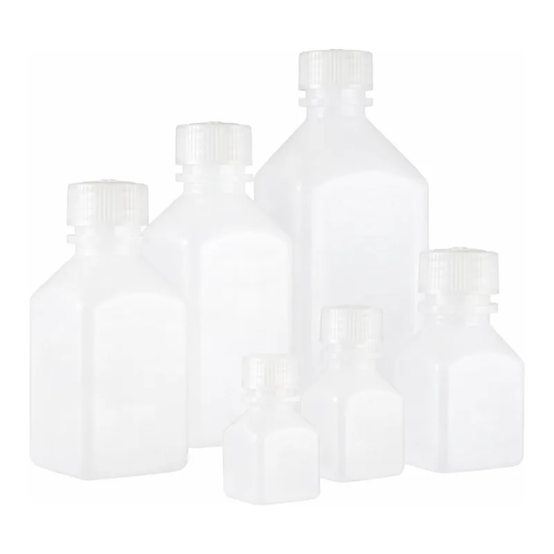 Nalgene Square Narrow-Mouth HDPE Bottles with Closure