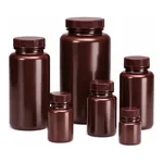 Nalgene Wide-Mouth Lab Quality Amber HDPE Bottle