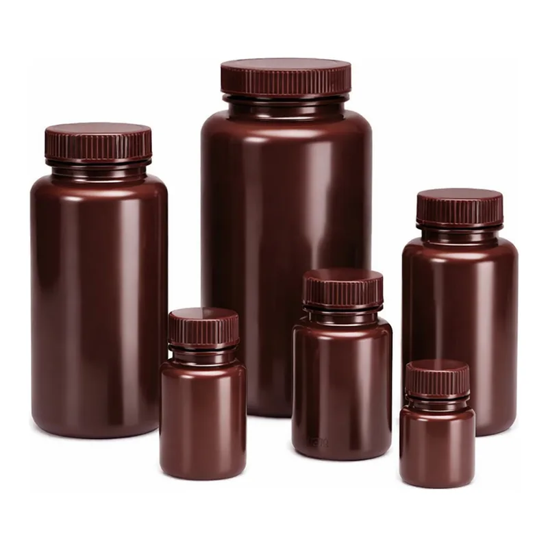 Nalgene Wide-Mouth Lab Quality Amber HDPE Bottle