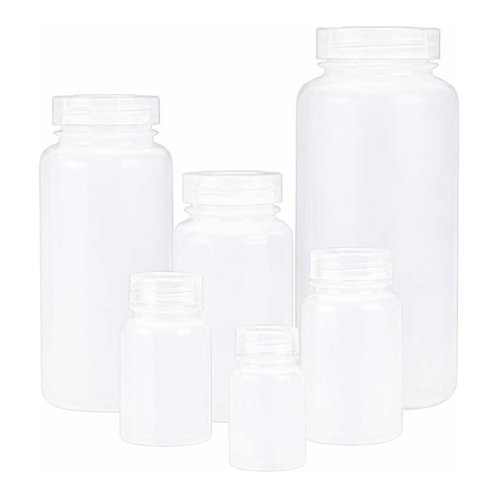 Nalgene Wide-Mouth HDPE Packaging Bottles with Closure: Bulk Pack