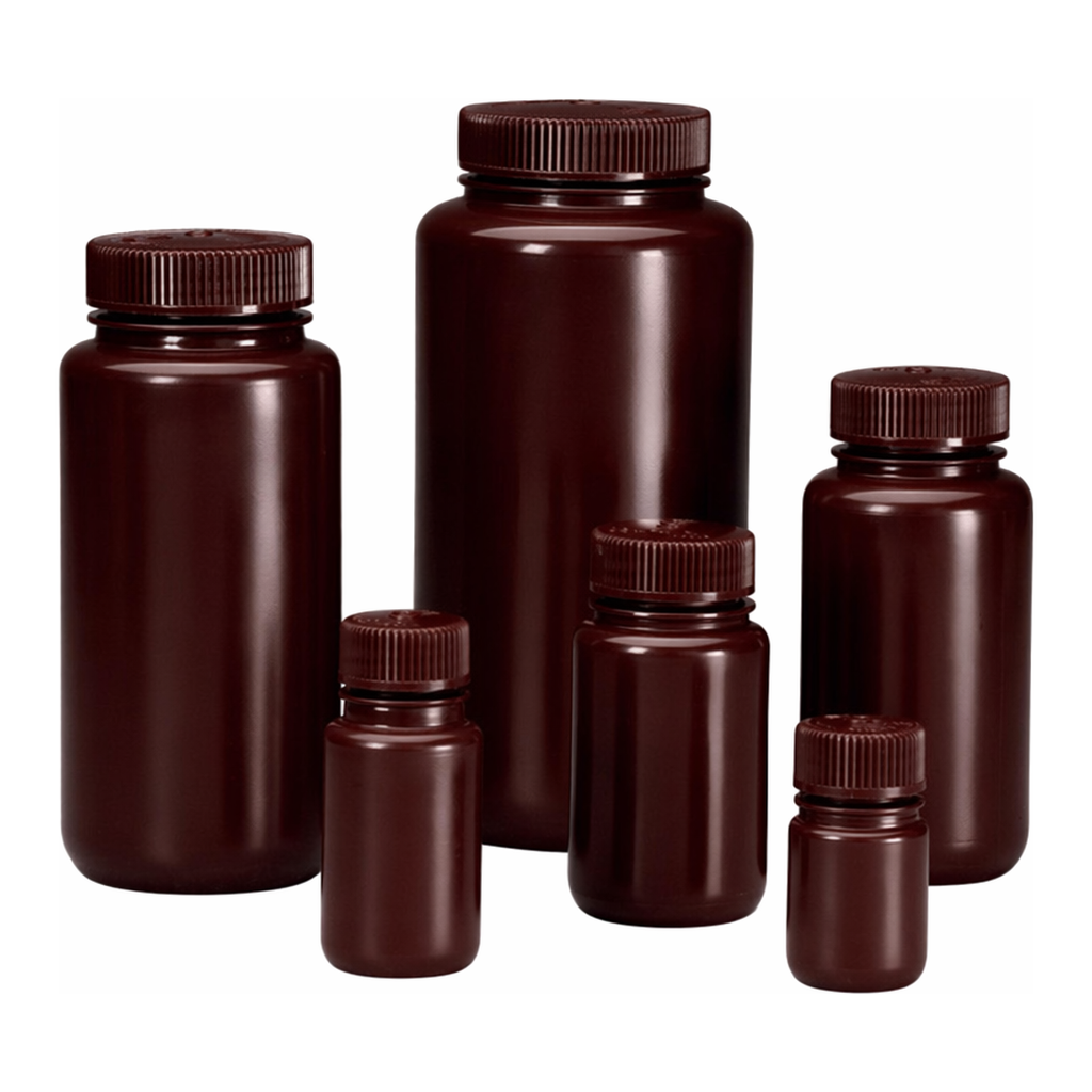 Nalgene Wide-Mouth Amber HDPE Economy Bottle with Closure
