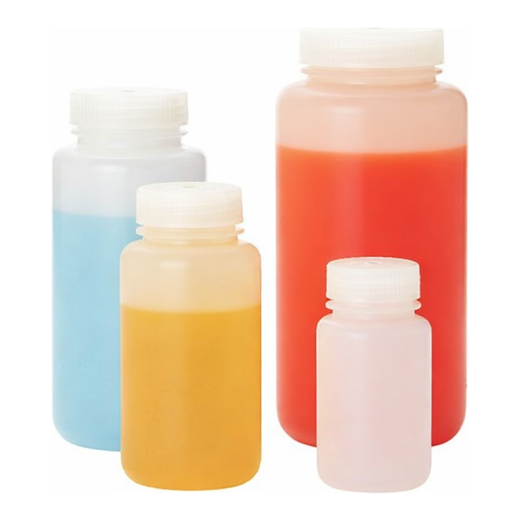 Nalgene Fluorinated Wide-Mouth HDPE Bottles with Closure