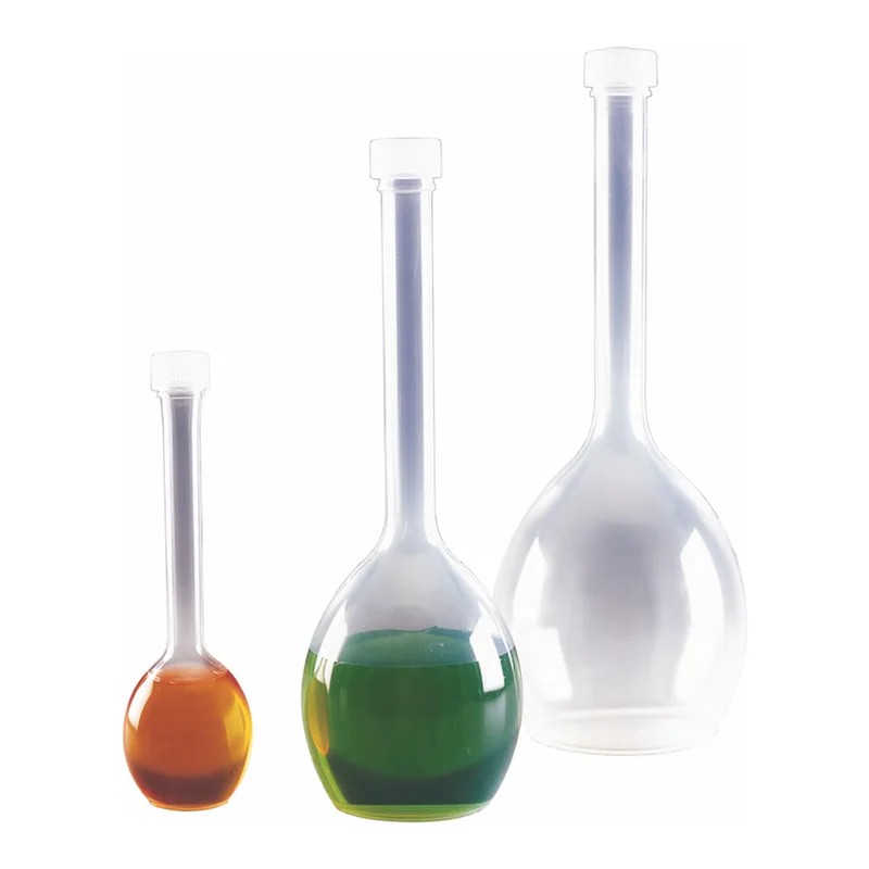 Nalgene Class B Polymethypentene (PMP) Volumetric Flasks with Screw Caps