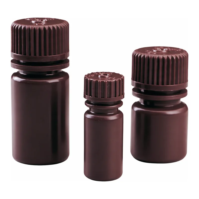 Nalgene Opaque Amber HDPE Diagnostic Bottles with Closure: Bulk Pack