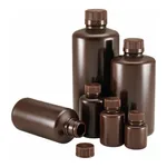 Nalgene Narrow-Mouth Opaque Amber HDPE Packaging Bottles with Closure: Bulk Pack