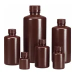 Nalgene Boston Round Narrow-Mouth Opaque Amber HDPE Bottles with Closure: Bulk Pack