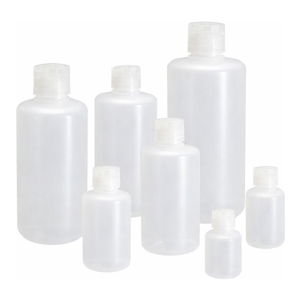 Nalgene Boston Round Narrow-Mouth Natural PPCO Bottles with Closure: Bulk Pack