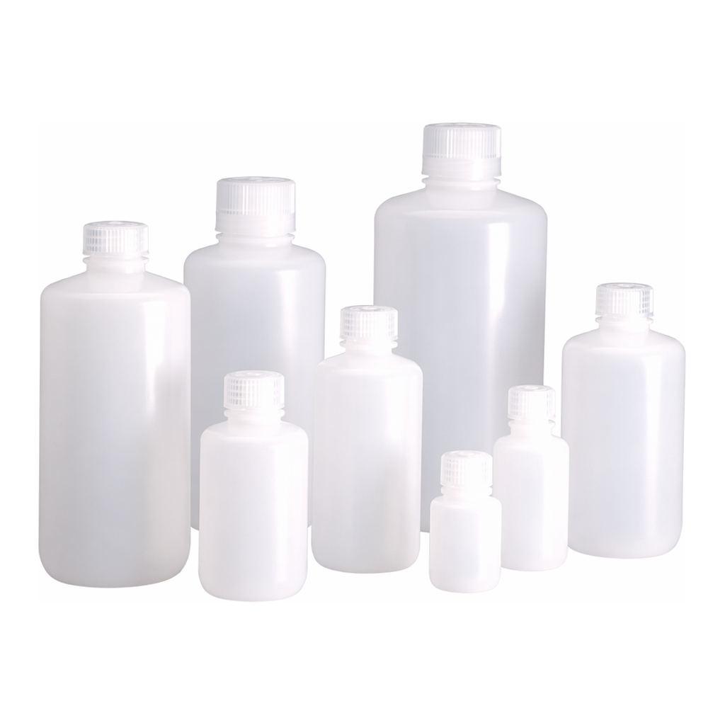 Nalgene Boston Round Narrow-Mouth HDPE Bottles with Closure: Bulk Pack