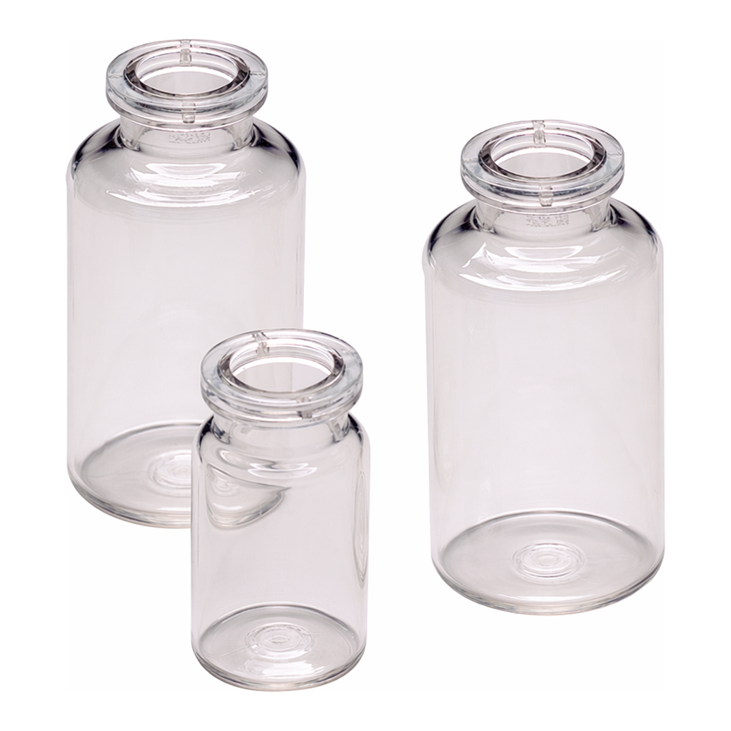 Nalgene PETG Serum Vial with Crimp Finish: 멸균된 압착 포장 모듈, 3mL