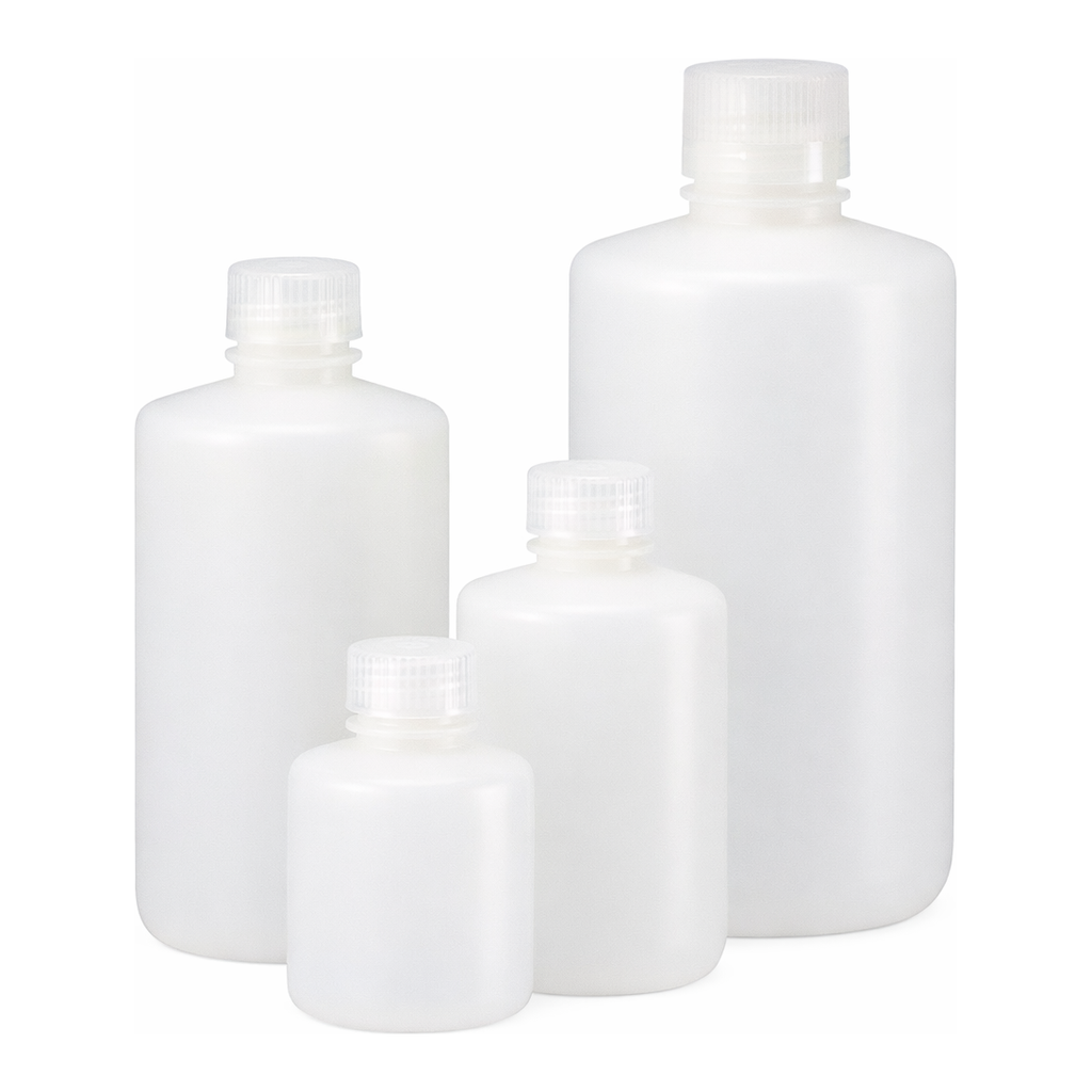 Nalgene Narrow-Mouth Fluorinated HDPE Bottles with Closures