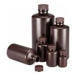 Nalgene Narrow-Mouth Amber HDPE Economy Bottles
