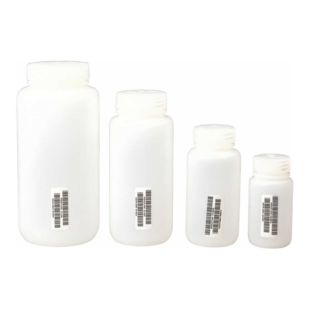 Nalgene Certified Wide-Mouth HDPE Bottle with Polypropylene Screw Closure