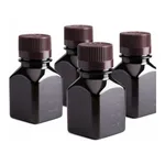 Nalgene Square Amber PETG Media Bottles with Closure: Nonsterile, Shrink-Wrapped Trays