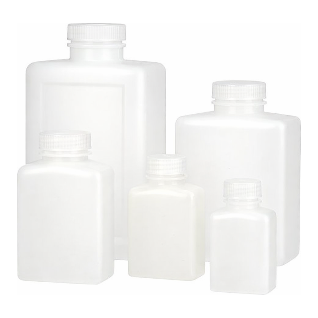 Nalgene Rectangular HDPE Bottles with Closure: Bulk Pack