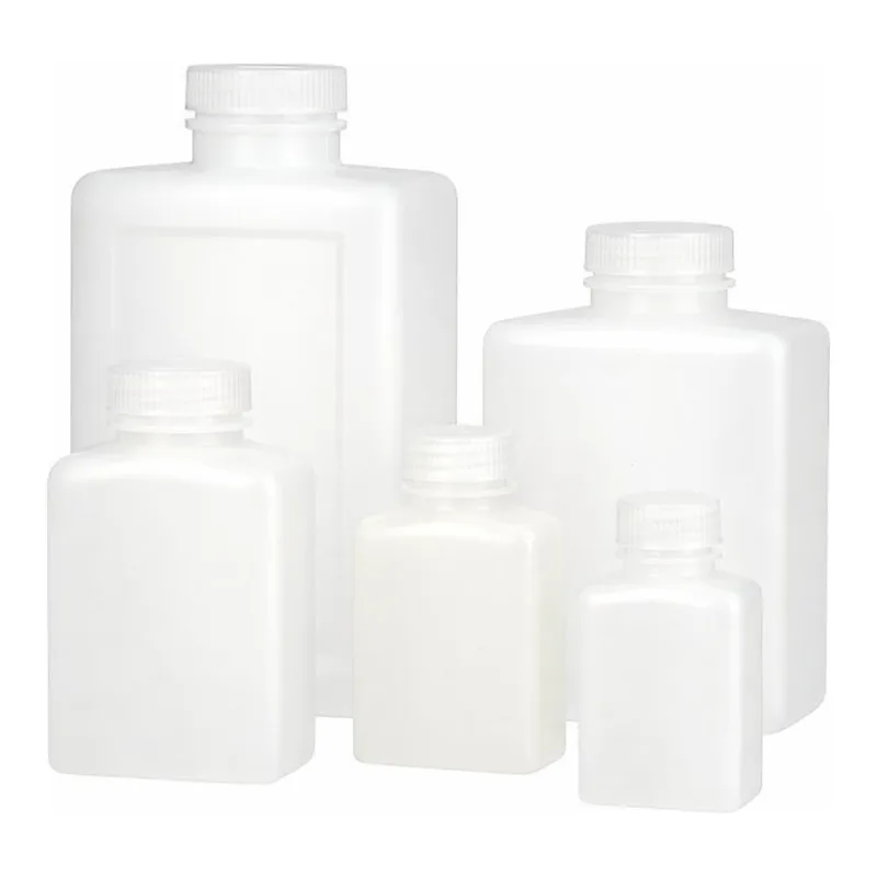 Nalgene Rectangular HDPE Bottles with Closure: Bulk Pack