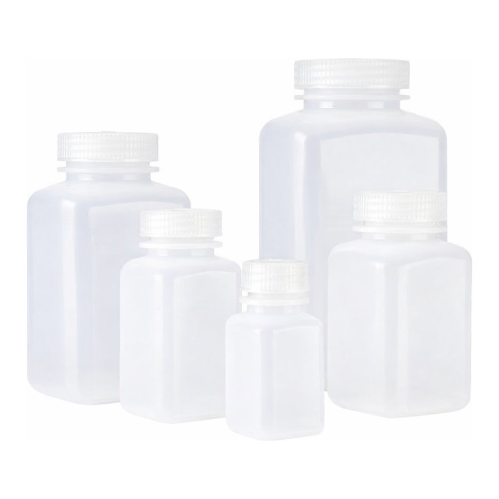 Nalgene Square Wide-Mouth PPCO Bottles with Closure: Bulk Pack, Autoclavable