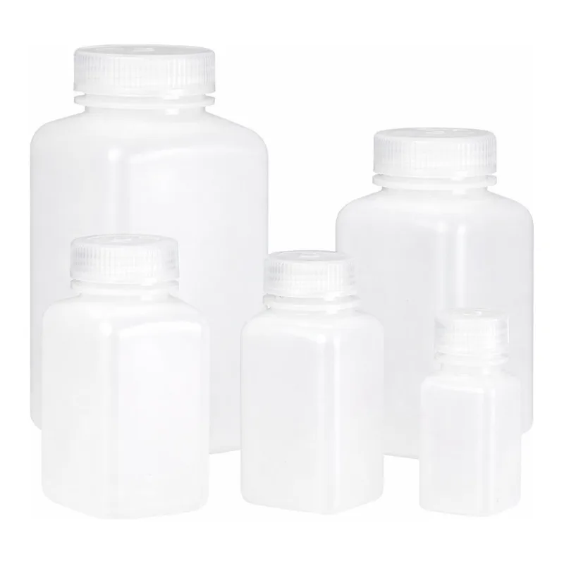 Nalgene Square Wide-Mouth HDPE Bottles with Closure: 대량 패키지