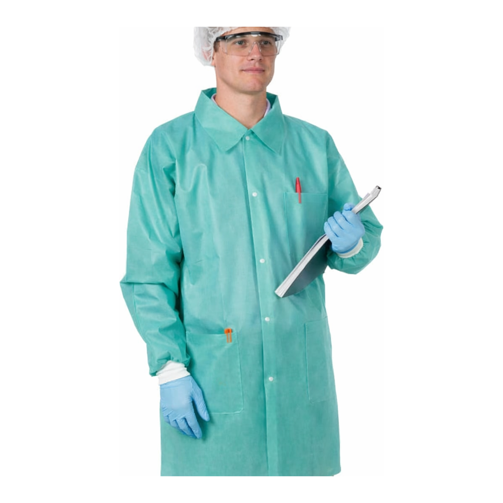 Thermo Fisher Scientific General Protection Disposable SMS Teal  Lab Coats