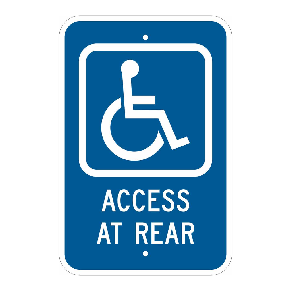 Brady Handicap Access At Rear Sign