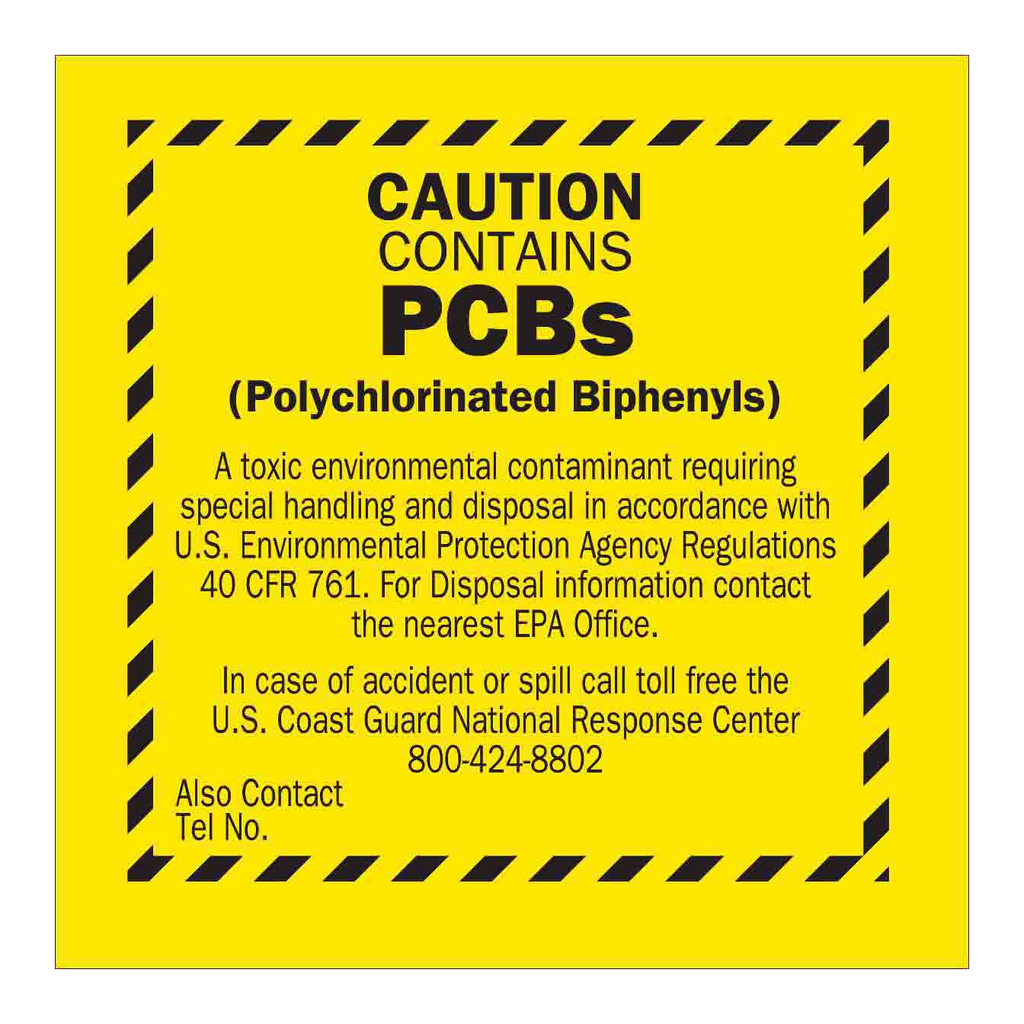 Brady CAUTION CONTAINS PCBs Sign