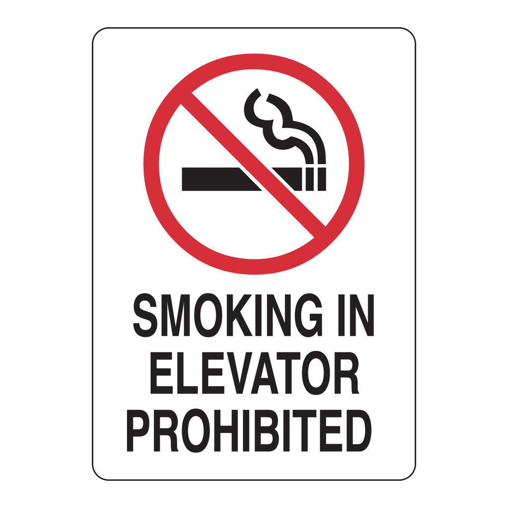 Brady Smoking In Elevator Prohibited Sign