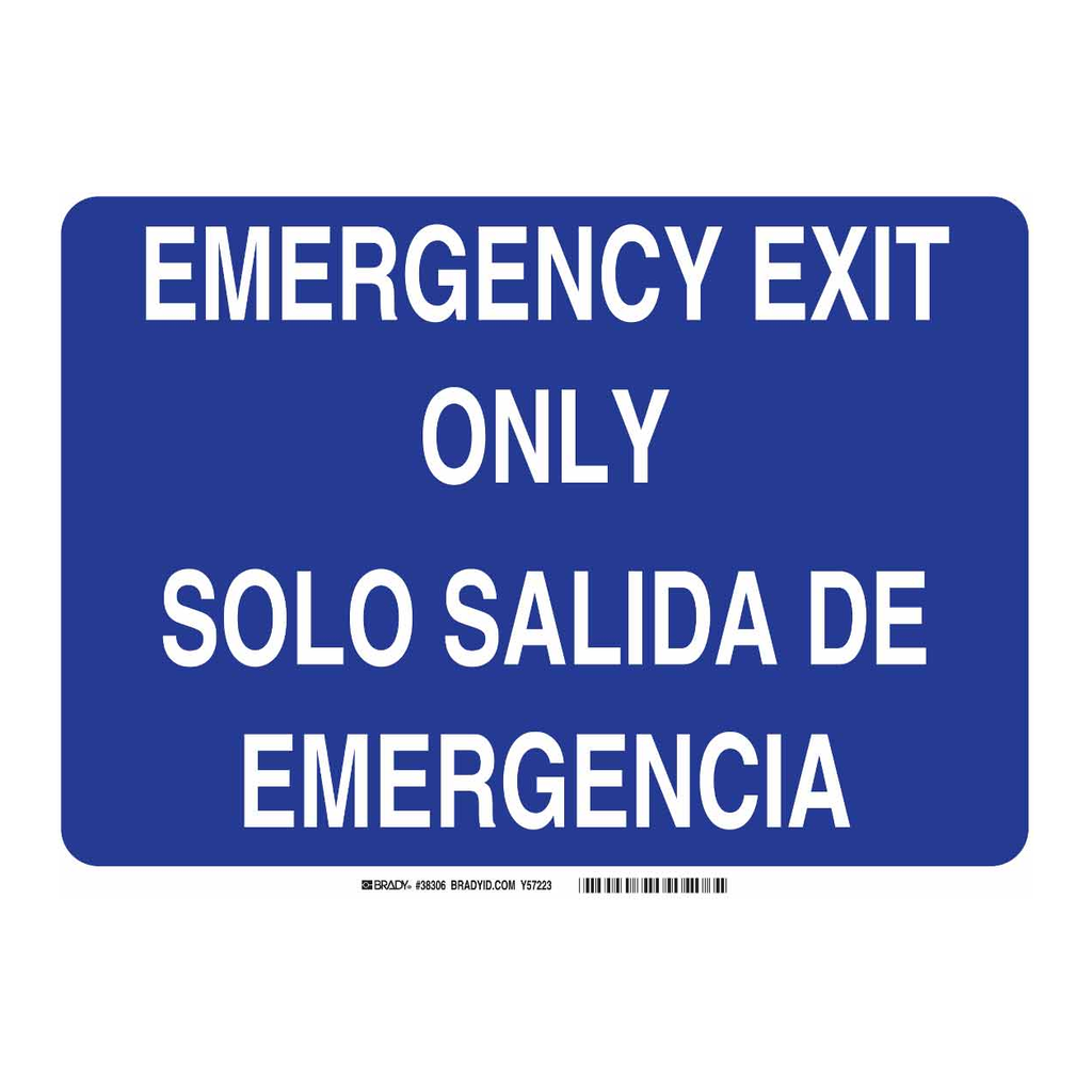 Brady Bilingual EMERGENCY EXIT ONLY EMERGENCY EXIT ONLY Sign