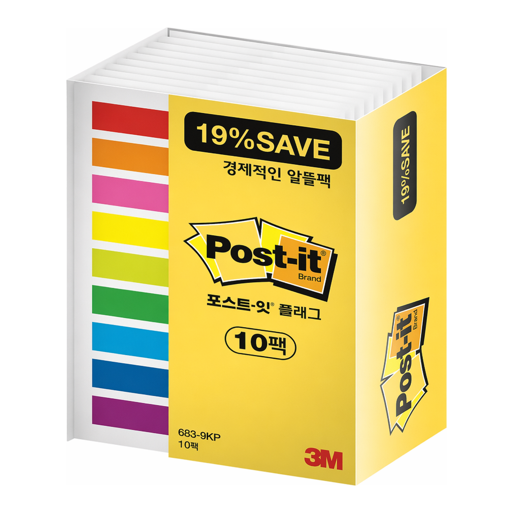 OFFICENEX 3M 포스트잇 플래그 알뜰팩 683-9KP-10