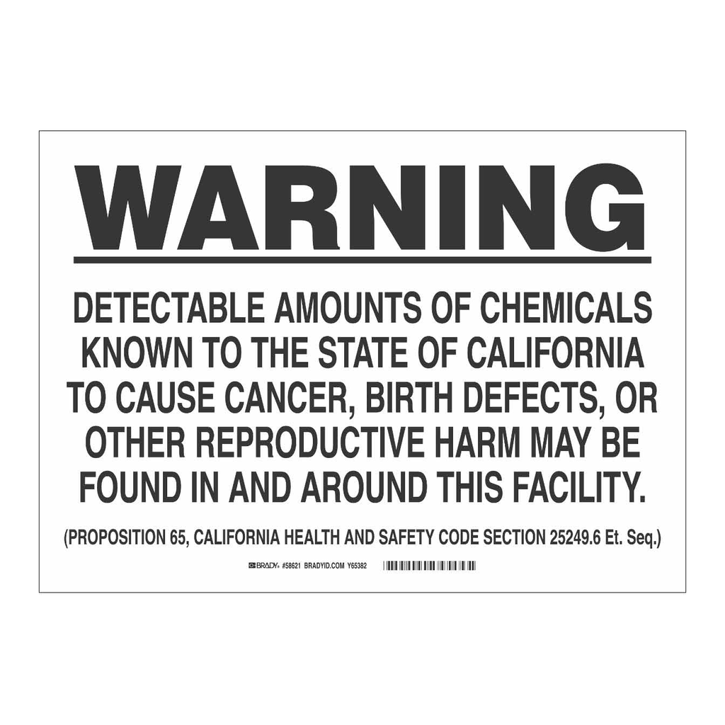 Brady California State Specific Sign