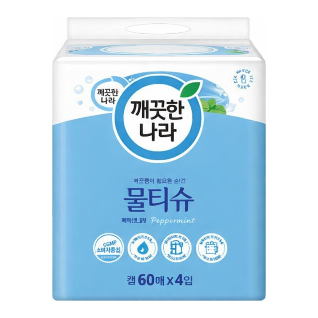 OFFICENEX 깨끗한나라 물티슈 (캡형/60매x4개입)