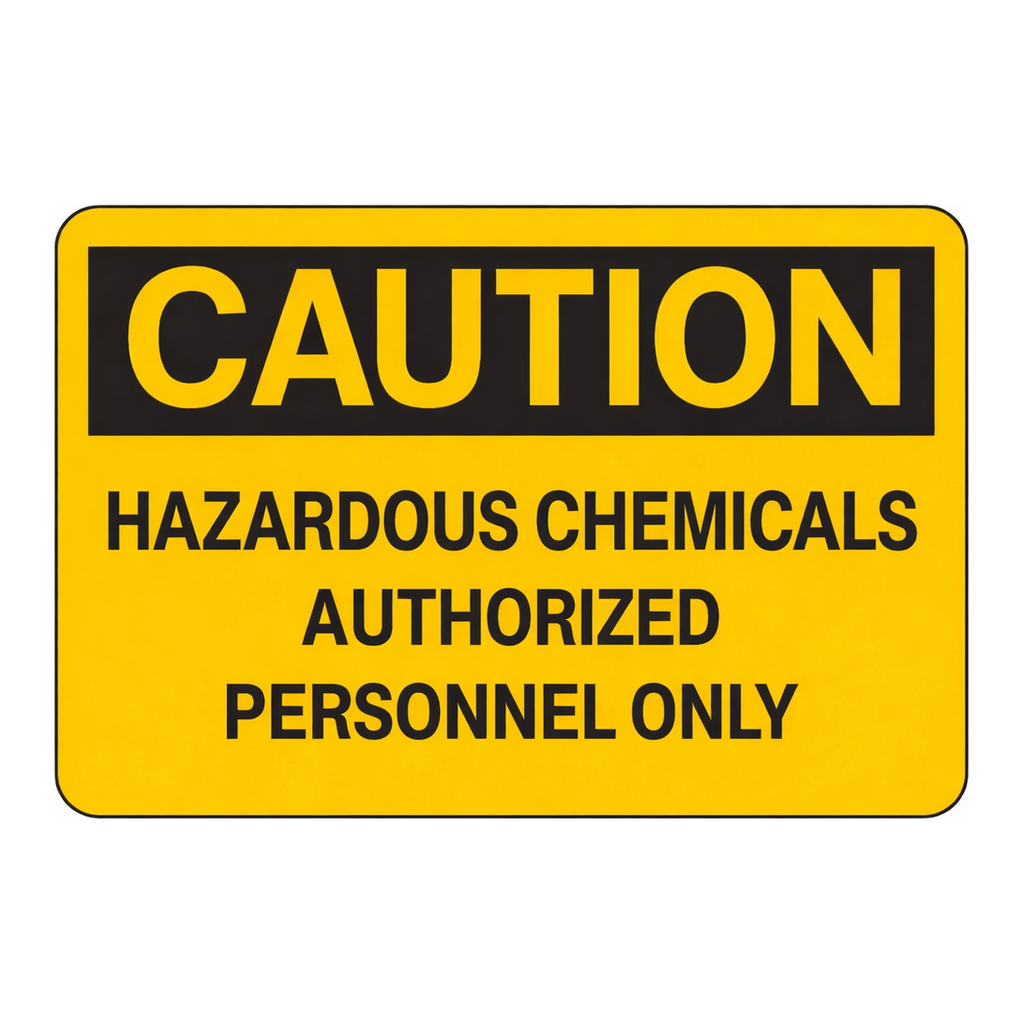 Brady CAUTION Hazardous Chemicals Authorized Personnel Only Sign