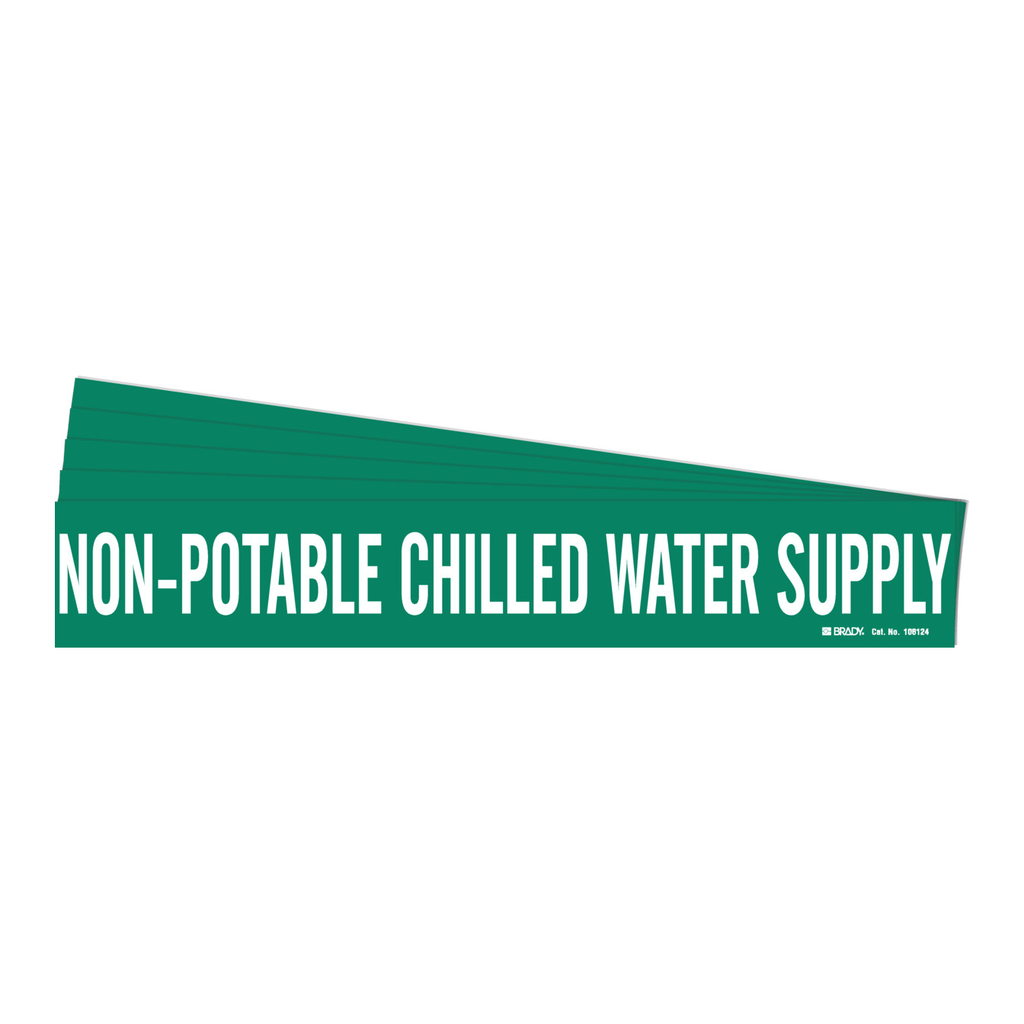 Brady NON-POTABLE CHILLED WATER SUPPLY Polyester Pipe Markers