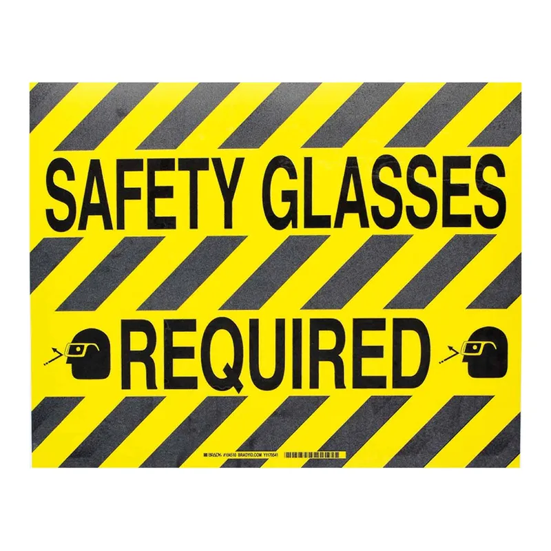 Brady SAFETY GLASSES REQUIRED ToughStripe Floor Sign