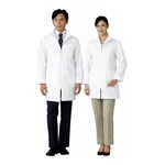 AS ONE Zip-up White Lab Half Coat (Off-White), 지퍼식 백의 하프 코트