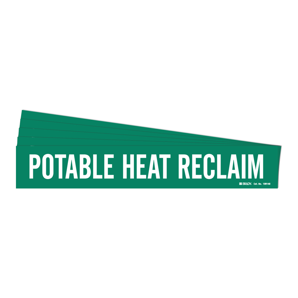 Brady POTABLE HEATING RECLAIM Polyester Pipe Markers