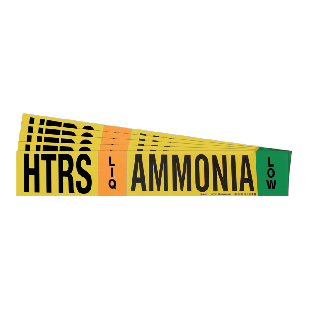 Brady HTRS LIQ VAP AMMONIA LOW Polyester Pipe Markers