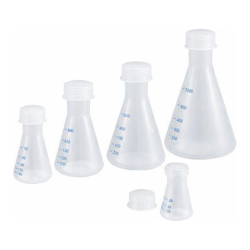 AS ONE PP Erlenmeyer Flask, PP 삼각플라스크(청색 눈금)